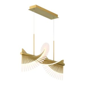 Eurofase Voltik, Chandelier, 60-Light, 40", Matte Gold, Frosted Acrylic – Eurofase Chandeliers