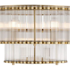 Eurofase Glasbury, Flush Mount, 5-Light, 18", Gold, Ribbed Glass – Eurofase Flush Mounts