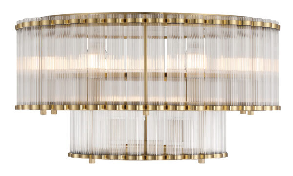 Eurofase Glasbury, Flush Mount, 5-Light, 18", Gold, Ribbed Glass – Eurofase Flush Mounts