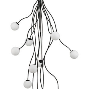 Eurofase Athena, Chandelier, 13-Light, 28", Matte Black, Opal Etched Glass – Eurofase Chandeliers