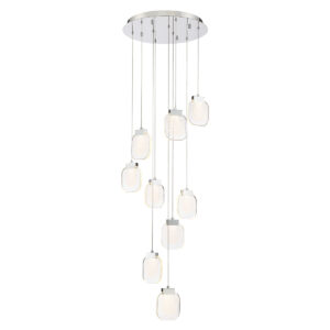 Eurofase Paget, Chandelier, 9-Light, 20", Chrome, Clear Glass – Eurofase Chandeliers