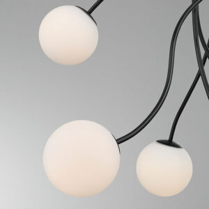 Eurofase Athena, Chandelier, 13-Light, 28", Matte Black, Opal Etched Glass – Eurofase Chandeliers