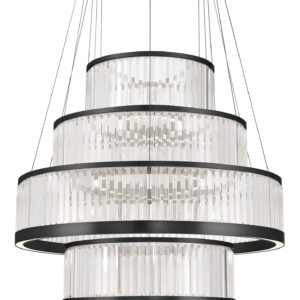 Eurofase Empra, Chandelier, 5-Light, 47", Matte Black, Clear Crystal – Eurofase Chandeliers