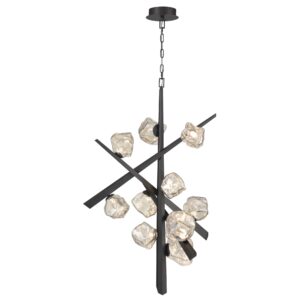 Eurofase Thorah, Chandelier, 10-Light, 47", Matte Graphite, Amber Glass – Eurofase Chandeliers