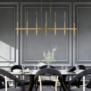 Eurofase Benicio, Chandelier, 7-Light, 46", Matte Black, Clear Glass – Eurofase Chandeliers