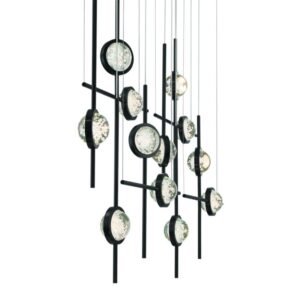 Eurofase Barletta, Chandelier , 12-Light, 53", Anodized Black – Eurofase Chandeliers