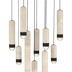 Eurofase Cambre, Chandelier , 16-Light, 32", Antique Brass, Travertine – Eurofase Chandeliers