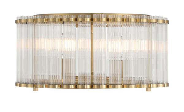 Eurofase Glasbury, Flush Mount, 5-Light, 18", Gold, Ribbed Glass – Eurofase Flush Mounts