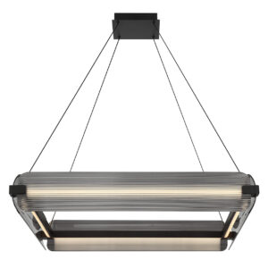 Eurofase Neoness, Chandelier, 4-Light, 34", Weathered Brass, Smoked Glass – Eurofase Chandeliers