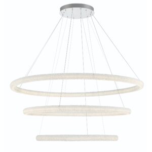 Eurofase Sassi, Chandelier , 3-Light, 60", Chrome – Eurofase Chandeliers