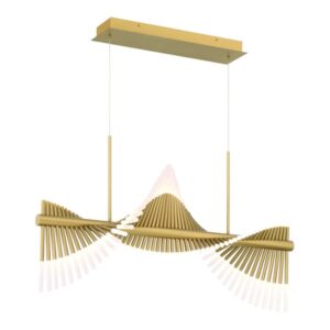 Eurofase Voltik, Chandelier, 60-Light, 40", Matte Gold, Frosted Acrylic – Eurofase Chandeliers