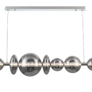 Eurofase Atomo, Chandelier, 7-Light, 56", Chrome, Smoked Glass – Eurofase Chandeliers
