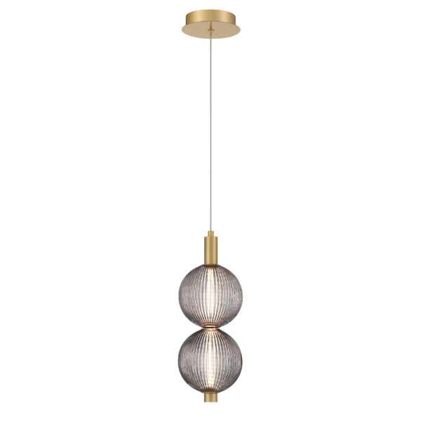 Eurofase Palmas, Pendant, 2-Light, 16", Gold, Smoked Glass – Eurofase Pendants