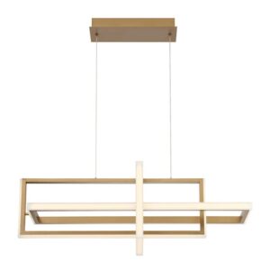 Eurofase Bordo, Chandelier, 3-Light, 38", Satin Gold Paint, White Acrylic – Eurofase Chandeliers