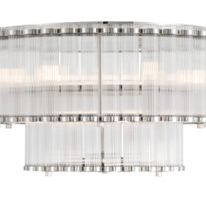 Eurofase Glasbury, Flush Mount, 9-Light, 24", Polished Nickel, Ribbed Glass – Eurofase Flush Mounts