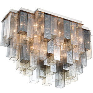 Eurofase Altesa, Flush Mount, 10-Light, 17", Chrome, Mixed Glass – Eurofase Flush Mounts