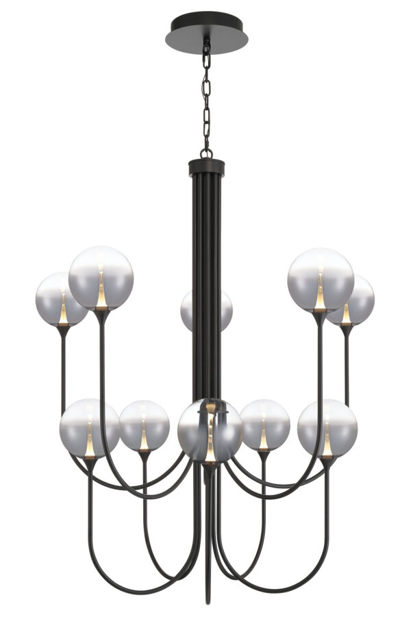 Eurofase Iissa, Chandelier, 10-Light, 40", Matte Black, Smoked Glass – Eurofase Chandeliers