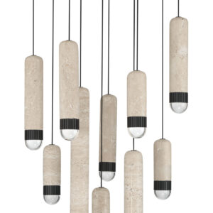 Eurofase Cambre, Chandelier , 16-Light, 32", Antique Brass, Travertine – Eurofase Chandeliers