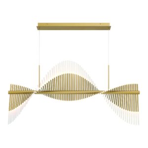 Eurofase Voltik, Chandelier, 72-Light, 59", Matte Gold, Frosted Acrylic – Eurofase Chandeliers
