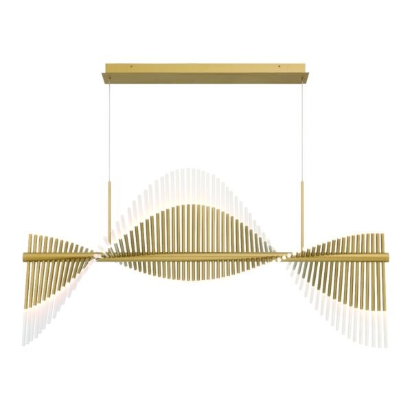Eurofase Voltik, Chandelier, 72-Light, 59", Matte Gold, Frosted Acrylic – Eurofase Chandeliers