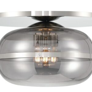 Eurofase Nottingham, Flush Mount, 3-Light, 20", Polished Nickel, Smoked Glass – Eurofase Flush Mounts