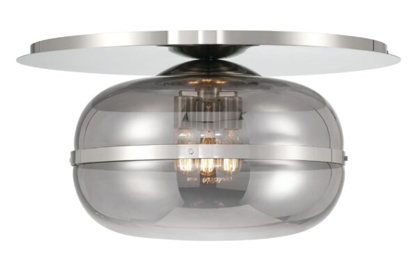 Eurofase Nottingham, Flush Mount, 3-Light, 20", Polished Nickel, Smoked Glass – Eurofase Flush Mounts