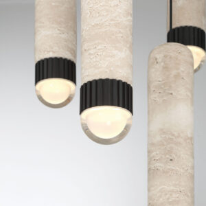 Eurofase Cambre, Chandelier , 16-Light, 32", Antique Brass, Travertine – Eurofase Chandeliers