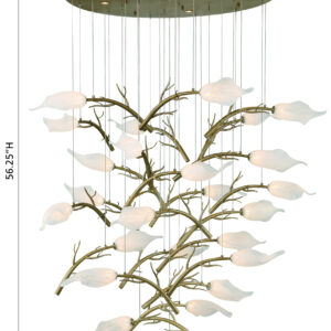 Eurofase Matera, Chandelier, 25-Light, 56", Antique Gold, White Glass – Eurofase Chandeliers