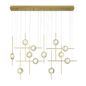 Eurofase Barletta, Chandelier , 12-Light, 53", Anodized Gold – Eurofase Chandeliers