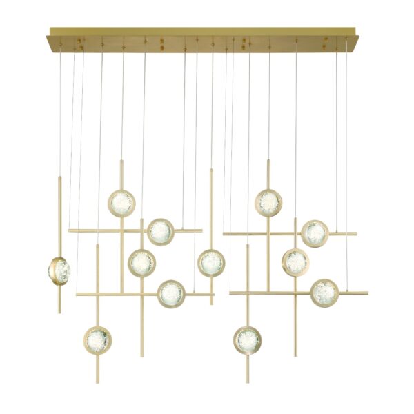 Eurofase Barletta, Chandelier , 12-Light, 53", Anodized Gold – Eurofase Chandeliers