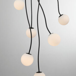 Eurofase Athena, Chandelier, 13-Light, 28", Matte Black, Opal Etched Glass – Eurofase Chandeliers