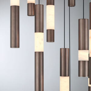 Eurofase Ronda, Chandelier , 15-Light, 32", Weathered Brass, Alabaster – Eurofase Chandeliers