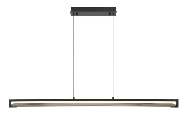 Eurofase Neoness, Chandelier, 4-Light, 67", Matte Black, Smoked Glass – Eurofase Chandeliers