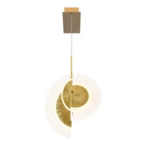 Eurofase Voltik, Chandelier, 60-Light, 40", Matte Gold, Frosted Acrylic – Eurofase Chandeliers