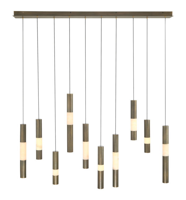 Eurofase Ronda, Chandelier , 10-Light, 50", Weathered Brass, Alabaster – Eurofase Chandeliers