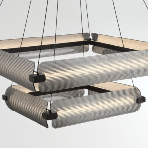 Eurofase Neoness, Chandelier, 8-Light, 34", Matte Black, Clear Glass – Eurofase Chandeliers