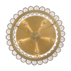Eurofase Glasbury, Flush Mount, 5-Light, 18", Gold, Ribbed Glass – Eurofase Flush Mounts