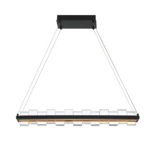 Eurofase Bruco, Chandelier, 35", Matte Black, Clear Glass