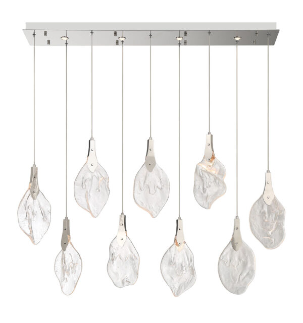 Eurofase Jateo, Chandelier, 13-Light, 51", Polished Nickel, Clear Glass – Eurofase Chandeliers