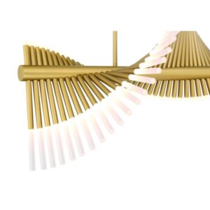 Eurofase Voltik, Chandelier, 60-Light, 40", Matte Gold, Frosted Acrylic – Eurofase Chandeliers
