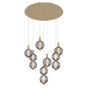 Eurofase Palmas, Chandelier, 7-Light, 30", Gold, Smoked Glass – Eurofase Chandeliers