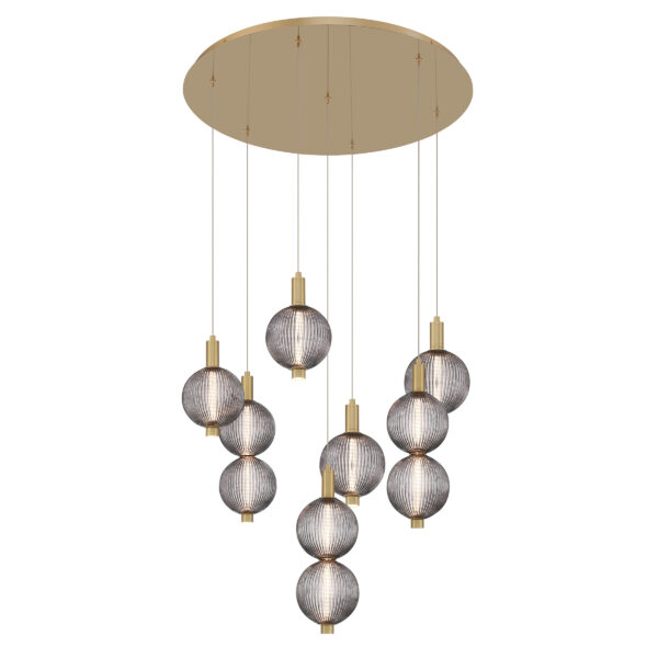 Eurofase Palmas, Chandelier, 7-Light, 30", Gold, Smoked Glass – Eurofase Chandeliers