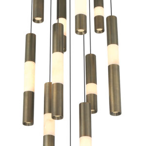 Eurofase Ronda, Chandelier , 15-Light, 32", Weathered Brass, Alabaster – Eurofase Chandeliers