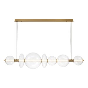 Eurofase Atomo, Chandelier, 7-Light, 56", Gold, Clear Glass – Eurofase Chandeliers