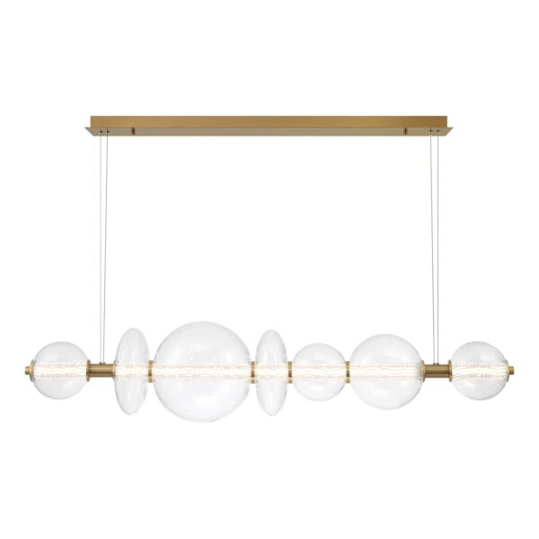 Eurofase Atomo, Chandelier, 7-Light, 56", Gold, Clear Glass – Eurofase Chandeliers