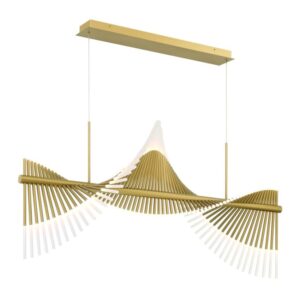 Eurofase Voltik, Chandelier, 72-Light, 59", Matte Gold, Frosted Acrylic – Eurofase Chandeliers