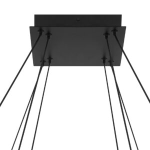Eurofase Neoness, Chandelier, 8-Light, 34", Matte Black, Clear Glass – Eurofase Chandeliers