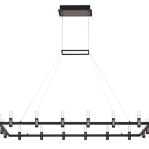 Eurofase Altamont, Chandelier, 18-Light, 52", Satin Nickel-Black Mix, White Acrylic – Eurofase Chandeliers