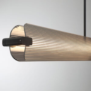 Eurofase Neoness, Chandelier, 4-Light, 67", Matte Black, Smoked Glass – Eurofase Chandeliers