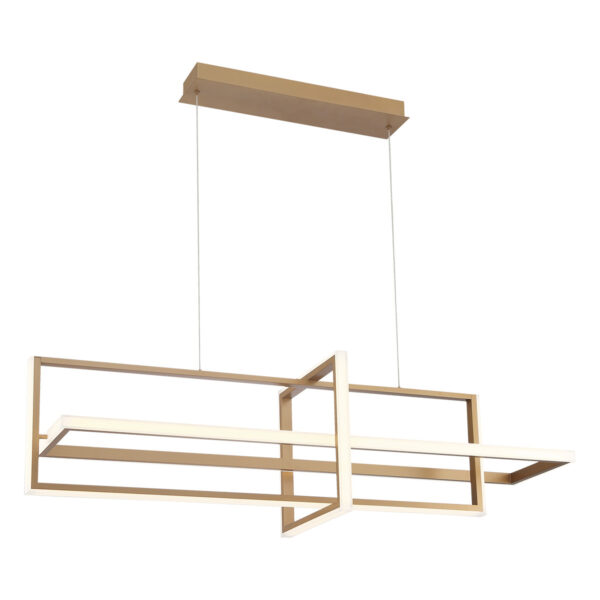 Eurofase Bordo, Chandelier, 3-Light, 56", Satin Gold Paint, White Acrylic – Eurofase Chandeliers